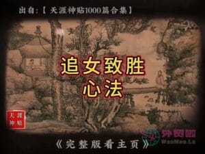 《追女制胜心法》天涯神贴绝版视频合集008在线观看-外贸啦