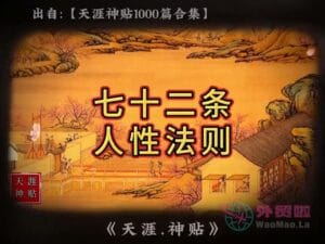 《七十二条人性法则》天涯神贴绝版视频合集108在线观看-外贸啦